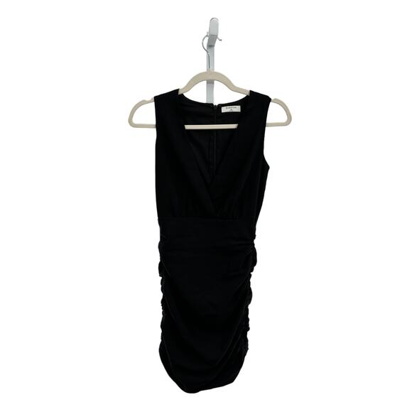 Aritzia Babaton Black Viva Ruched Mini Dress - Picture 4 of 12